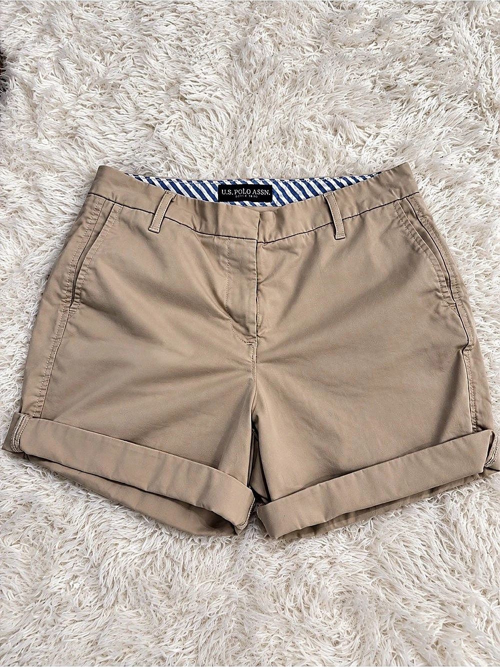 U.S. Polo Assn. Cuffed Bermuda Shorts in Brown Like New